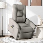 vidaXL Fauteuil inclinable de massage électrique Taupe Tissu
