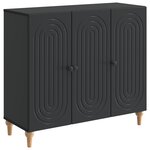 vidaXL Buffet Noir 89 x 34 5 x 80 cm Bois d'ingénierie