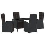 vidaXL Chaises de jardin inclinables 5 Pièces Noir 140 x 70 x 73 cm