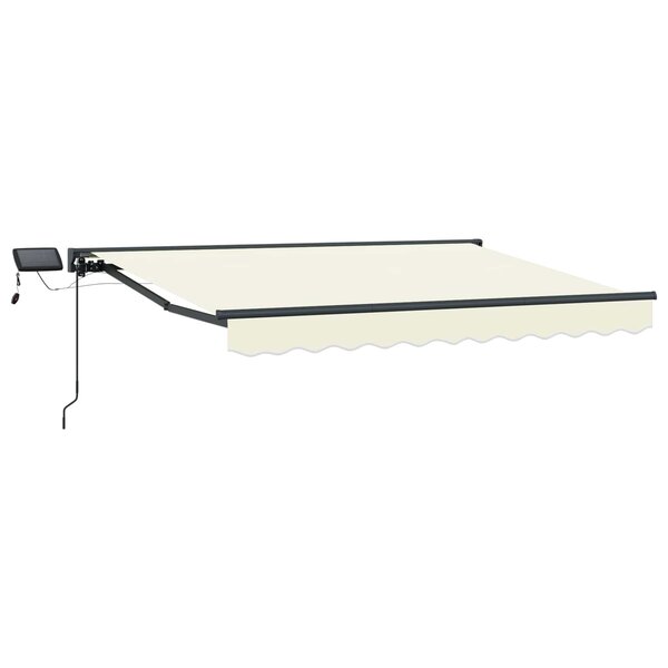 vidaXL Cadre de store manuel avec LEDs Crème et Anthracite 3 x 2 5 m