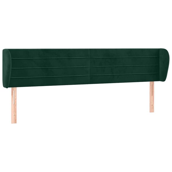 vidaXL Tête de lit avec oreilles Vert foncé 183x23x78/88 cm Velours