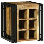 vidaXL Range-bouteilles 34.5 x 35 x 39 cm Bois massif de manguier rugueux