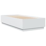 vidaXL Cadre de lit avec LED sans matelas blanc 90x200 cm