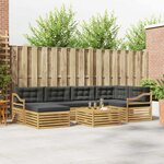 vidaXL Ensemble de canapés d'extérieur 7 pc Blanc et anthracite