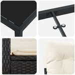 vidaXL Ensemble de Salle à Manger de Jardin de 5 Pièces avec Coussins Noir Rattan Poly