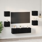 vidaXL Ensemble meuble TV 6 Pièces Chêne Noir Moyen 120 x 30 x 30 cm