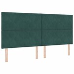 vidaXL Lit à ressorts avec matelas Vert foncé 200 x 200 cm Velours