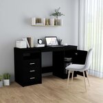 vidaXL Bureau Noir 140x50x76 cm Bois d’ingénierie