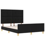 vidaXL Cadre de lit avec tête de lit Noir 140 x 200 cm tissu