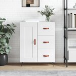vidaXL Buffet Blanc brillant 69 5x34x90 cm Bois d'ingénierie