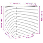 vidaXL Jardinière cire marron 70x70x72 5 cm bois de pin massif
