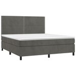 vidaXL Sommier à lattes de lit matelas et LED Gris foncé 180x200 cm