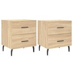 vidaXL Tables de chevet 2 Pièces chêne sonoma 40x35x47 5 cm