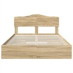 vidaXL Lit de Rangement Chêne Sonoma 150 x 200 cm Bois d'ingénierie