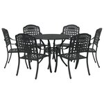 vidaXL Set de 4 Noir Aluminium Grand Léger Table de Jardin Ronde