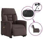 vidaXL Fauteuil inclinable de massage électrique Marron foncé Tissu