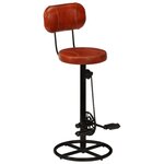 vidaXL Tabourets de bar lot de 2 noir/marron cuir de chèvre véritable