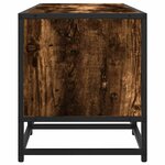 vidaXL Meuble TV chêne fumé 160x35x41 cm bois d'ingénierie et métal
