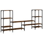 vidaXL Meuble TV chêne fumé 206 5x28 5x95 cm bois d'ingénierie