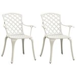 vidaXL Chaises de jardin lot de 2 Aluminium coulé Blanc
