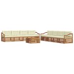 vidaXL Ensemble de canapés d'extérieur 9 Pièces Naturel et Crème