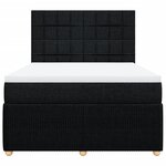vidaXL Sommier à lattes de lit avec matelas Noir 140x190 cm Tissu