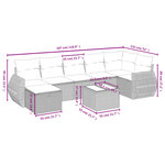 vidaXL Salon de jardin 8 Pièces avec coussins gris clair résine tressée