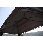 Tonnelle de jardin 3x4xH.2,85m- Structure Acier & Aluminium & toile Polyester 180gm2- moustiquaires & rideaux polyester 160gm2- Gris