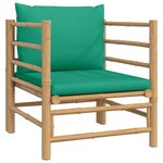 vidaXL Salon de jardin 6 Pièces avec coussins vert bambou