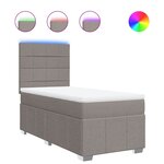 vidaXL Sommier à lattes de lit avec matelas Taupe 100x200 cm Tissu
