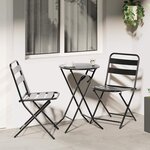 vidaXL Ensemble bistrot 3 Pièces Anthracite Acier