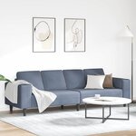 Sofa en tissu avec coussin Bleu 208 cm Tissu en velours côtelé