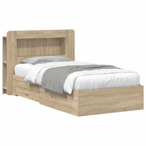 vidaXL Cadre de lit avec rangement Chêne Sonoma 90 x 190 cm