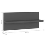 vidaXL Étagères murales 4 Pièces gris 40x11 5x18 cm bois d'ingénierie