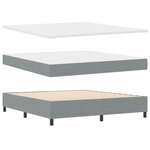 Lit à ressorts avec matelas vidaXL Gris clair 180x200 cm Tissu