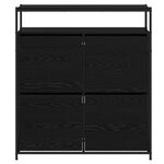 vidaXL Armoire à chaussures avec 4 tiroirs basculants chêne noir 100x34x112 cm