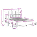 vidaXL Lit bibliothèque sans matelas blanc 140x190 cm bois pin massif