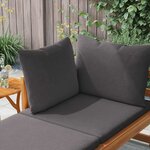 vidaXL Chaise longue avec 1 accoudoir Gris foncé Bois d'acacia solide