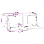 vidaXL Meuble TV mural 98 x 41 x 30 cm Chêne fumé Bois d'ingénierie