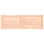 vidaXL Dessus de table bois massif non traité bordure assortie