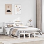 vidaXL Cadre de lit sans matelas blanc 150x200 cm bois de pin massif