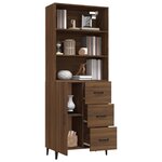 vidaXL Buffet haut Chêne marron Bois d'ingénierie