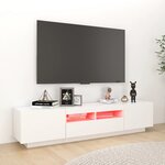 vidaXL Meuble TV avec lumières LED Blanc 180x35x40 cm