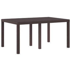 vidaXL Table de jardin pour repas Marron 150 x 100 x 73 cm polyrotin