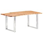 vidaXL Table à dîner à live edge Bois d'acacia massif 200 cm 3 8 cm