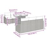 vidaXL Ensemble de canapé de jardin 7 pièces avec coussins en poly rattan noir