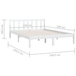 vidaXL Cadre de lit sans matelas blanc bois massif