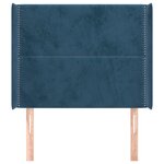 vidaXL Tête de lit avec oreilles Bleu foncé 83x16x118/128 cm Velours