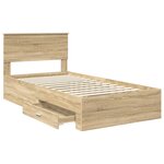 vidaXL Cadre de lit Chêne Sonoma 100 x 200 cm Bois d'ingénierie