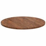 vidaXL Plateau de table Marron foncé Ø 80 x 2.5 cm Chêne massif